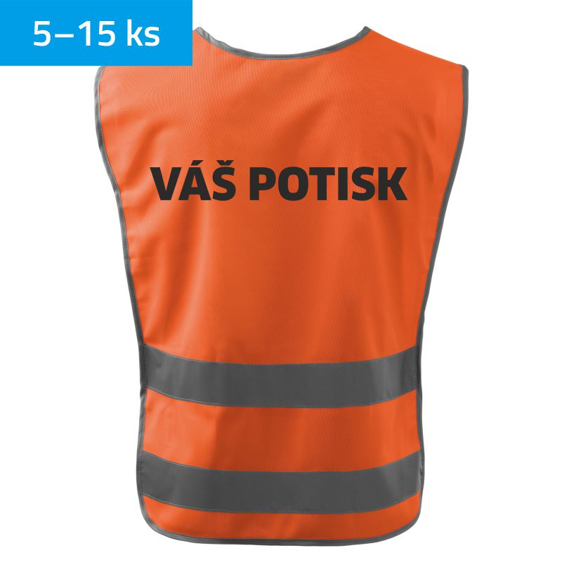 Reflexní vesta přes hlavu s potiskem na zádech | ODBĚR 5–15 ks